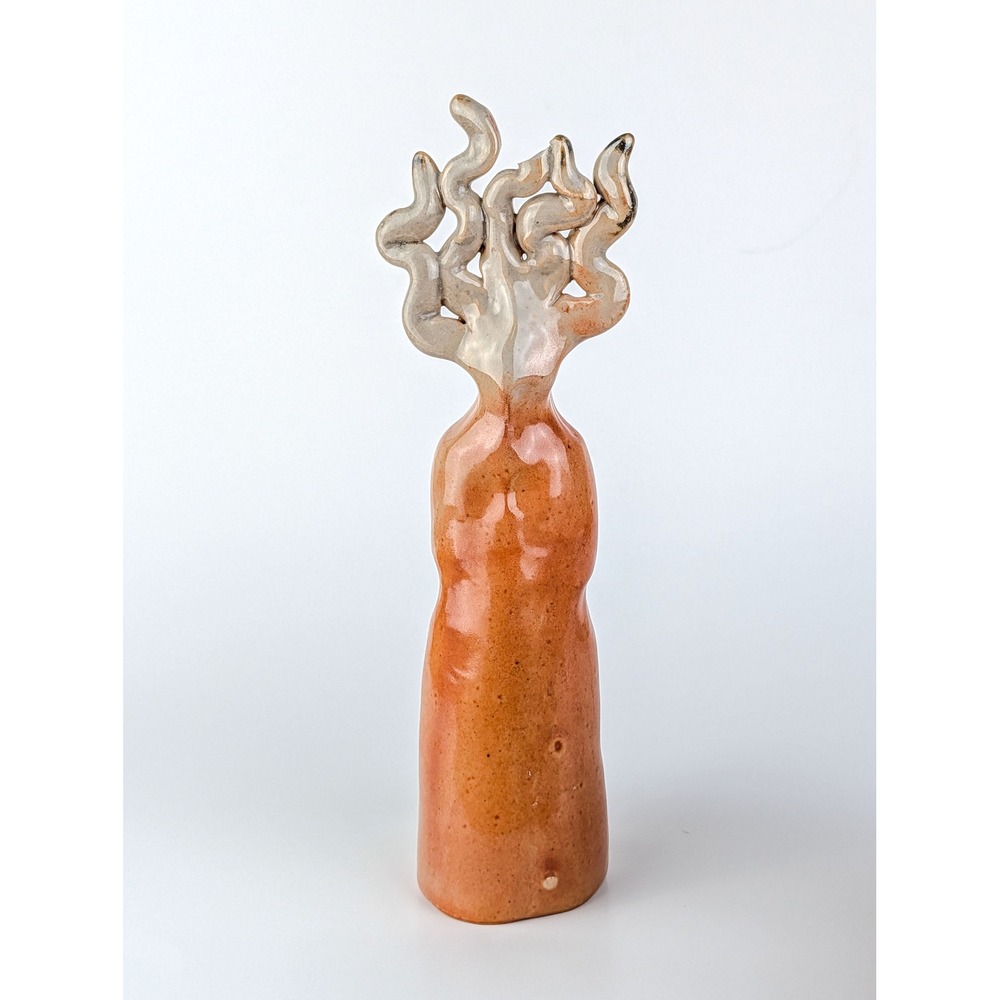 Studio Pottery Ceramic Female Figure Sculpture Goddess - Signed TH 11 Inch